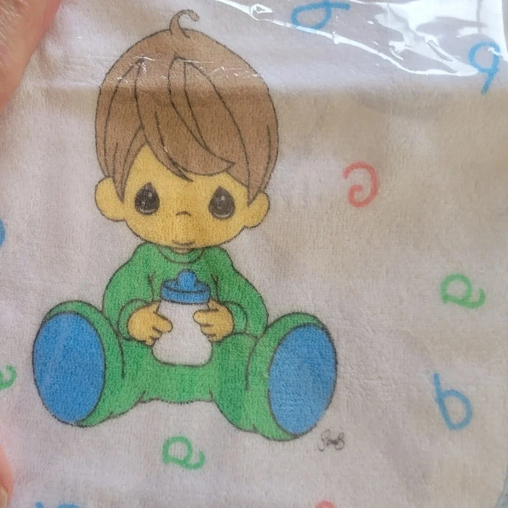 New Precious Moments Baby Bib Vintage 2001 ABC Boy Blue 303154